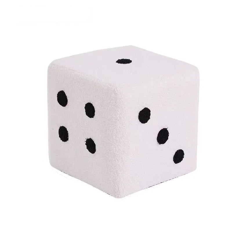 Dices Creative Cubic Imitation Lamb Shoes Stool