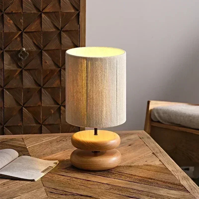 Modern Japanese Wood Table Lamp