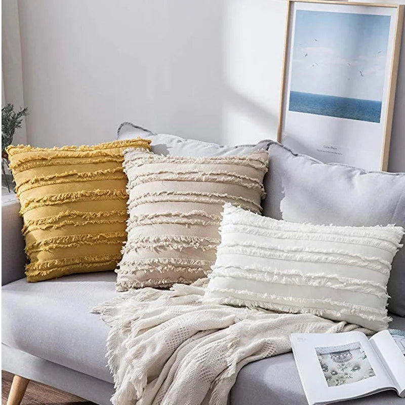 Mustard Yellow Set Of 2 Boho Throw Pillow Cover