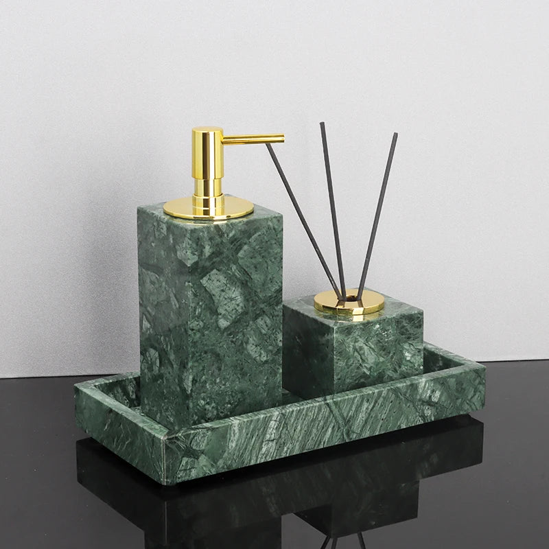 Green Natural Marble Bathroom Accessories