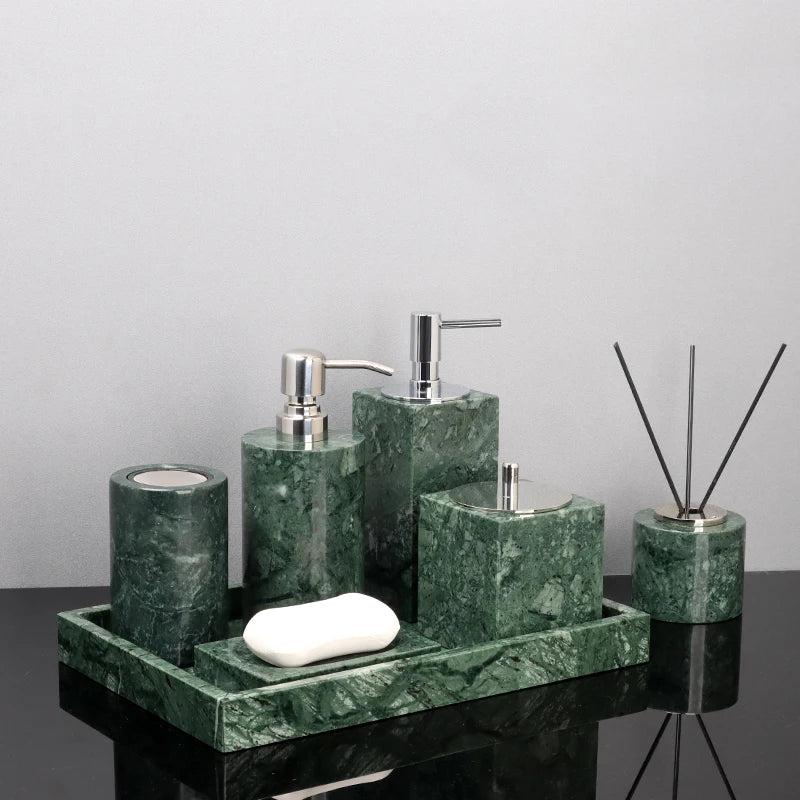 Green Natural Marble Bathroom Accessories