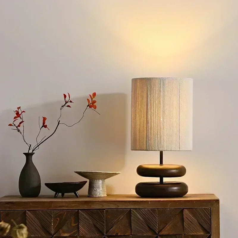 Modern Japanese Wood Table Lamp