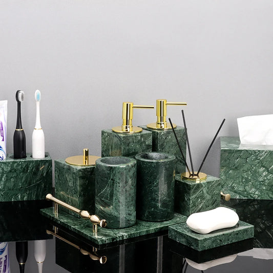 Green Natural Marble Bathroom Accessories