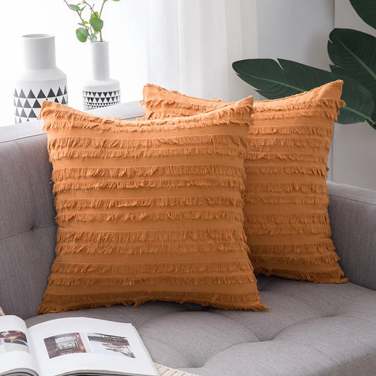 Mustard Yellow Set Of 2 Boho Throw Pillow Cover