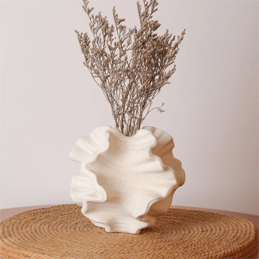 Bohemian Style White Ceramic Vase