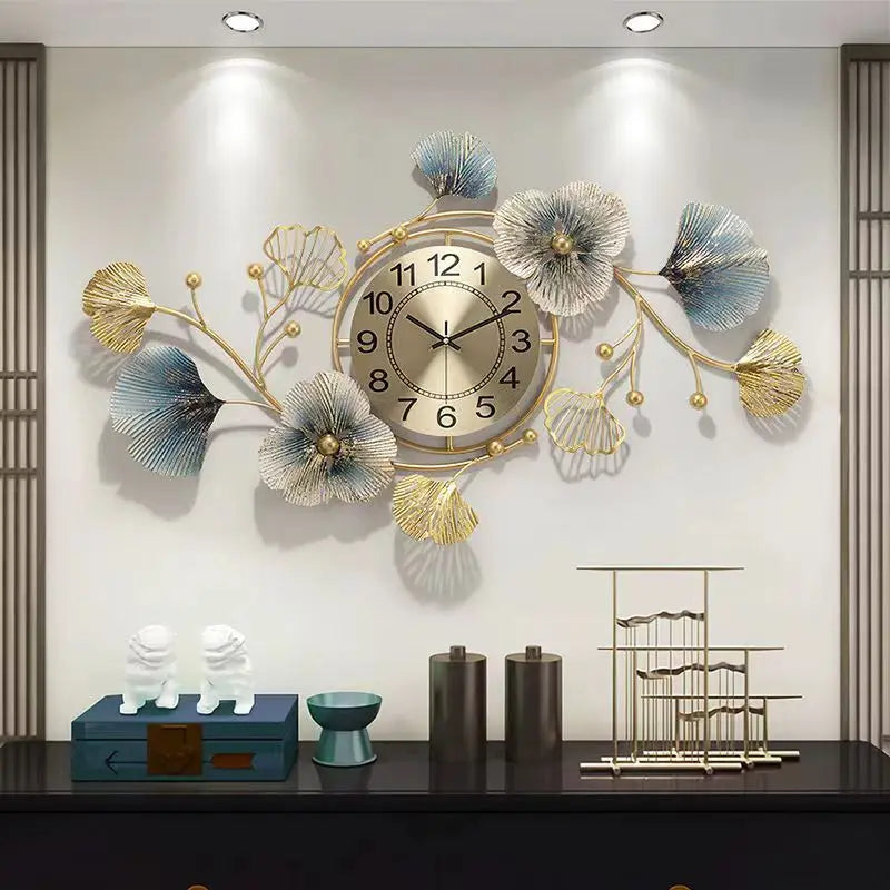 Ginkgo Leaf Art Design Wall Clock