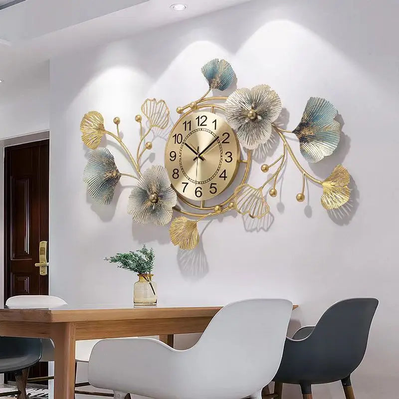 Ginkgo Leaf Art Design Wall Clock