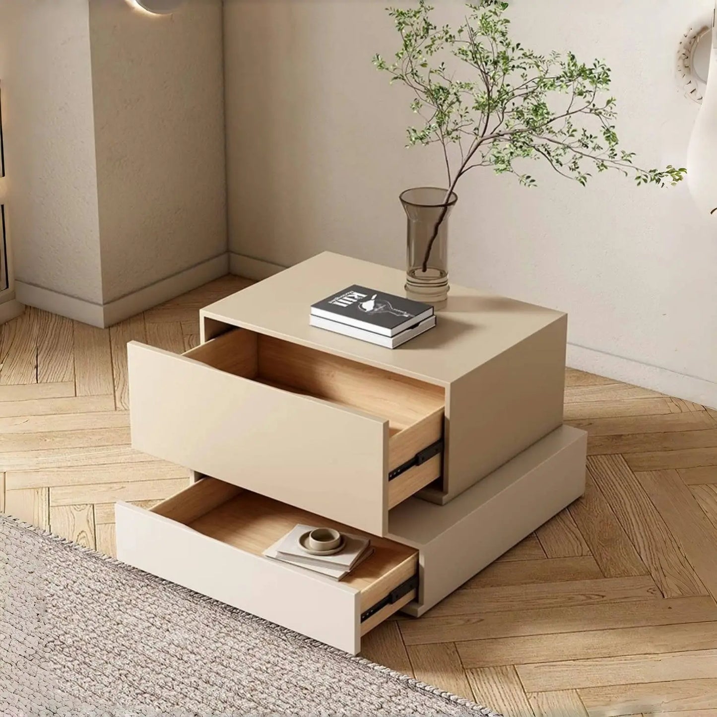 Creamy Italian Luxury Nightstand