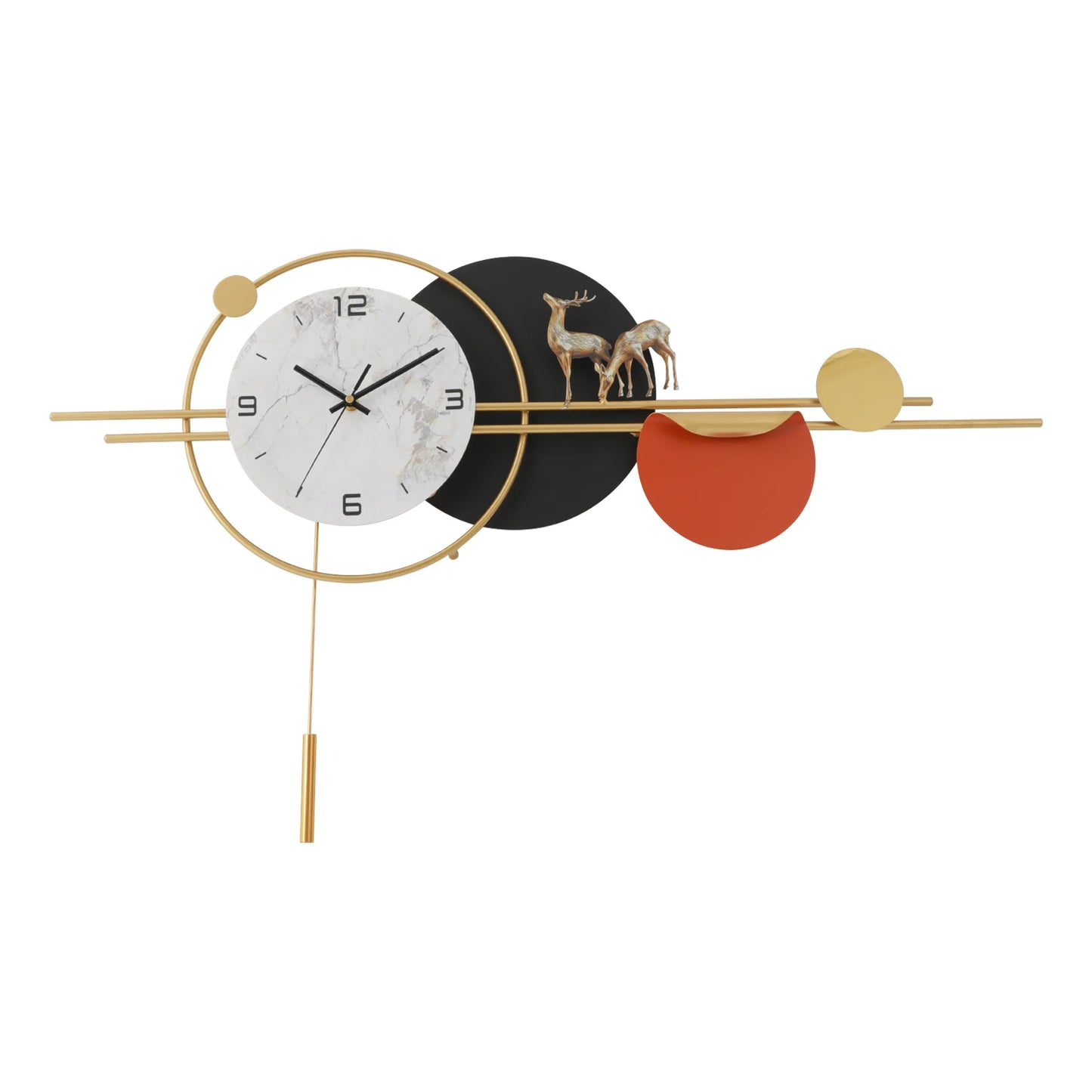 Wall Round Silent Non Ticking Metal Clock