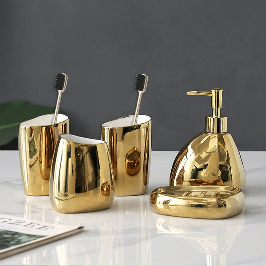 Golden Ceramic Bathroom Accessories