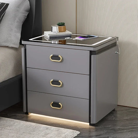 Charging Station With Safe Nightstands Storage
