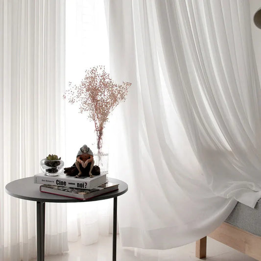 Modern Solid Tulle Window Curtains