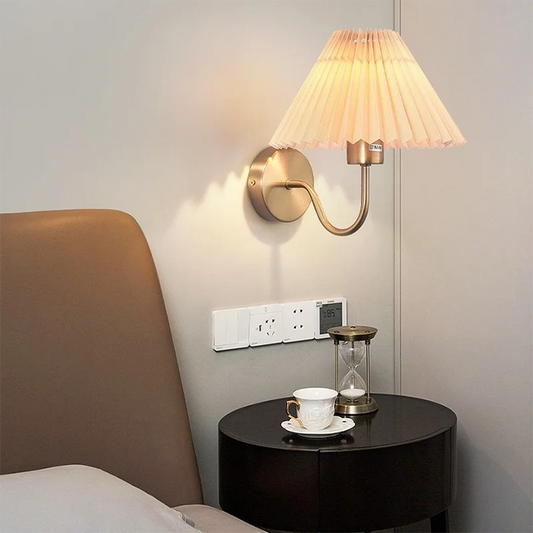 Nordic Retro Fan-Shaped Pleated Creative Wall Lamp