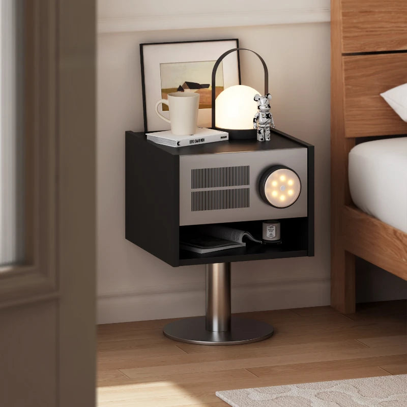Wooden Unique Metal Modern Storage Bedsides Table