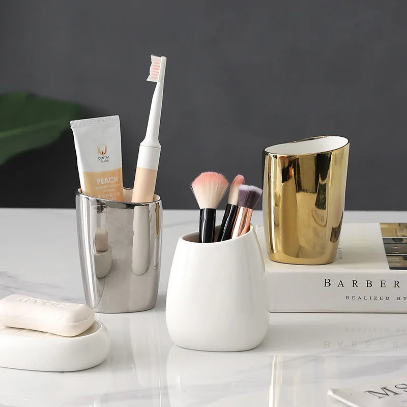 Golden Ceramic Bathroom Accessories
