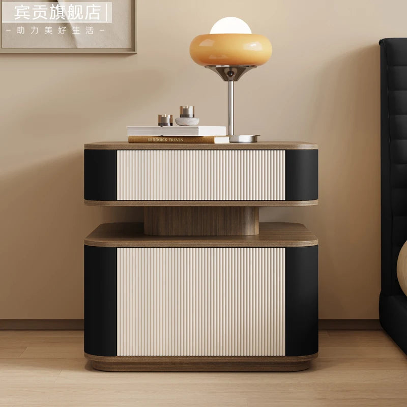 Minimalist Modern Aesthetic Bedside Table With Drawers