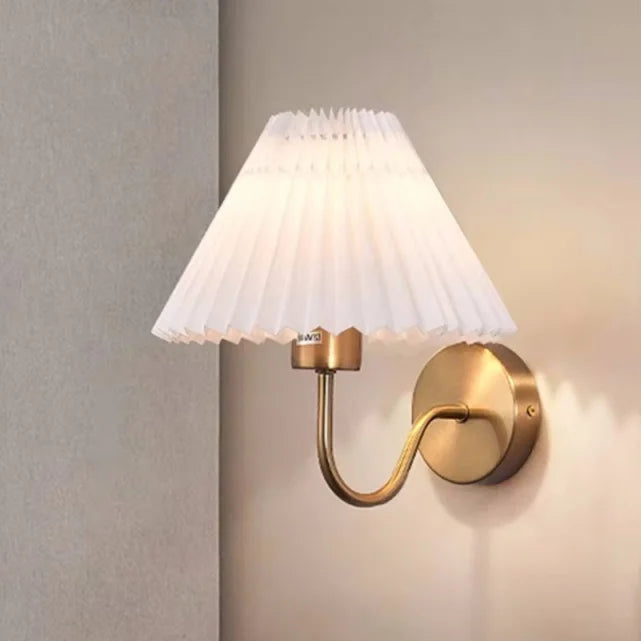 Nordic Retro Fan-Shaped Pleated Creative Wall Lamp