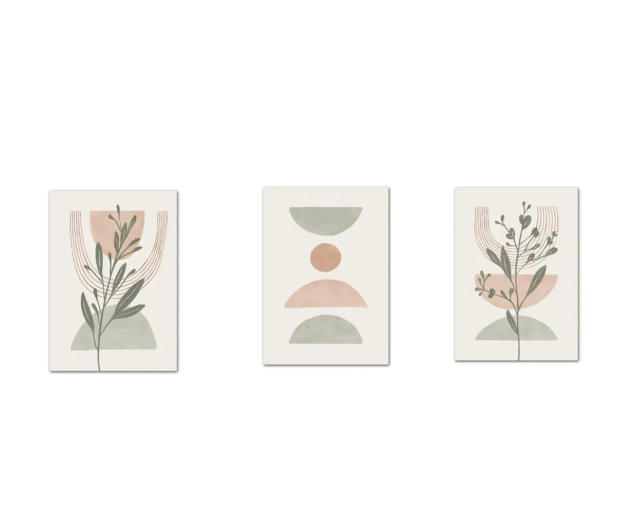 Simple Abstract Wall Art Bohemian Line Leaf Geometry HD Canvas Poster