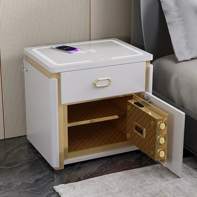 Charging Station With Safe Nightstands Storage