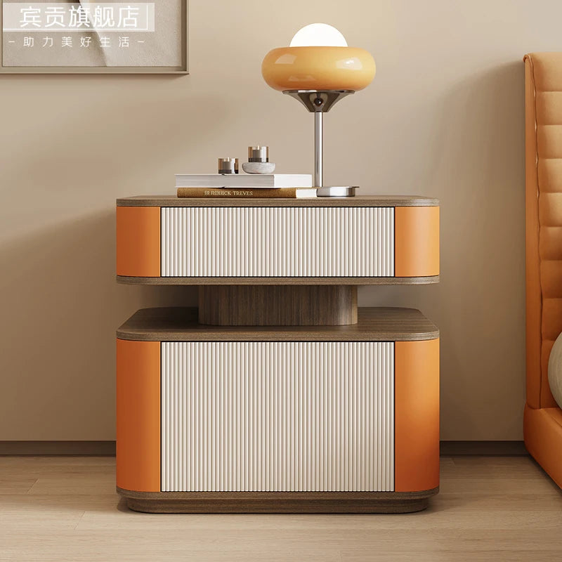 Minimalist Modern Aesthetic Bedside Table With Drawers