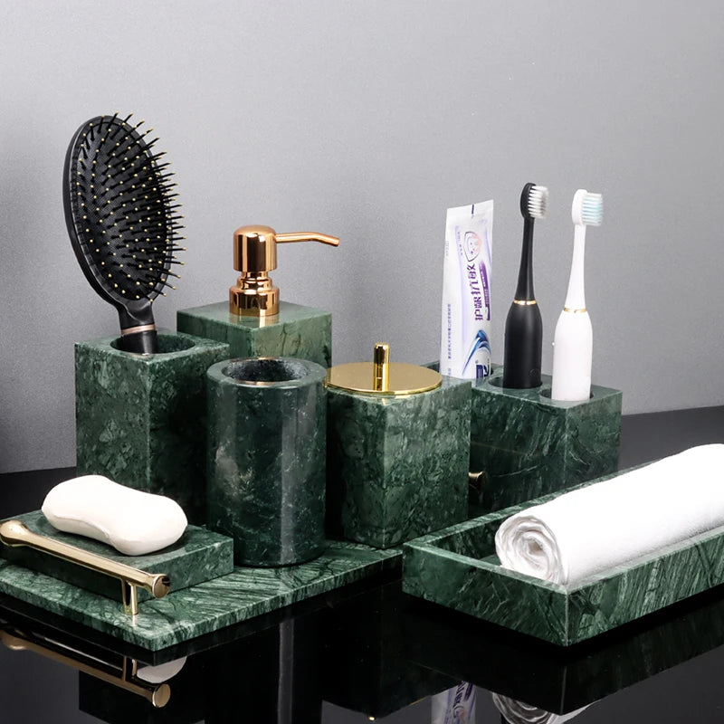 Green Natural Marble Bathroom Accessories