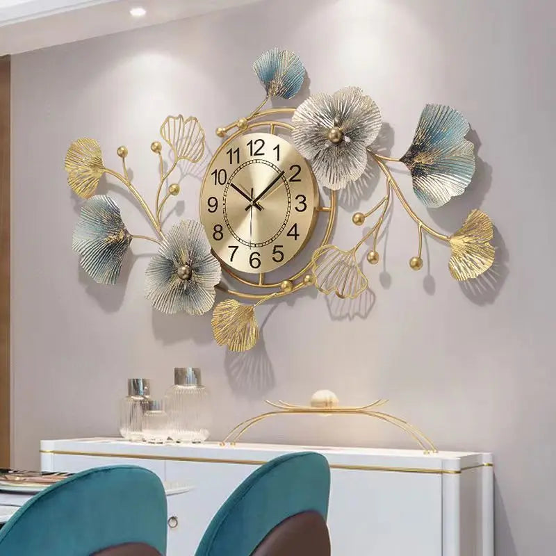 Ginkgo Leaf Art Design Wall Clock