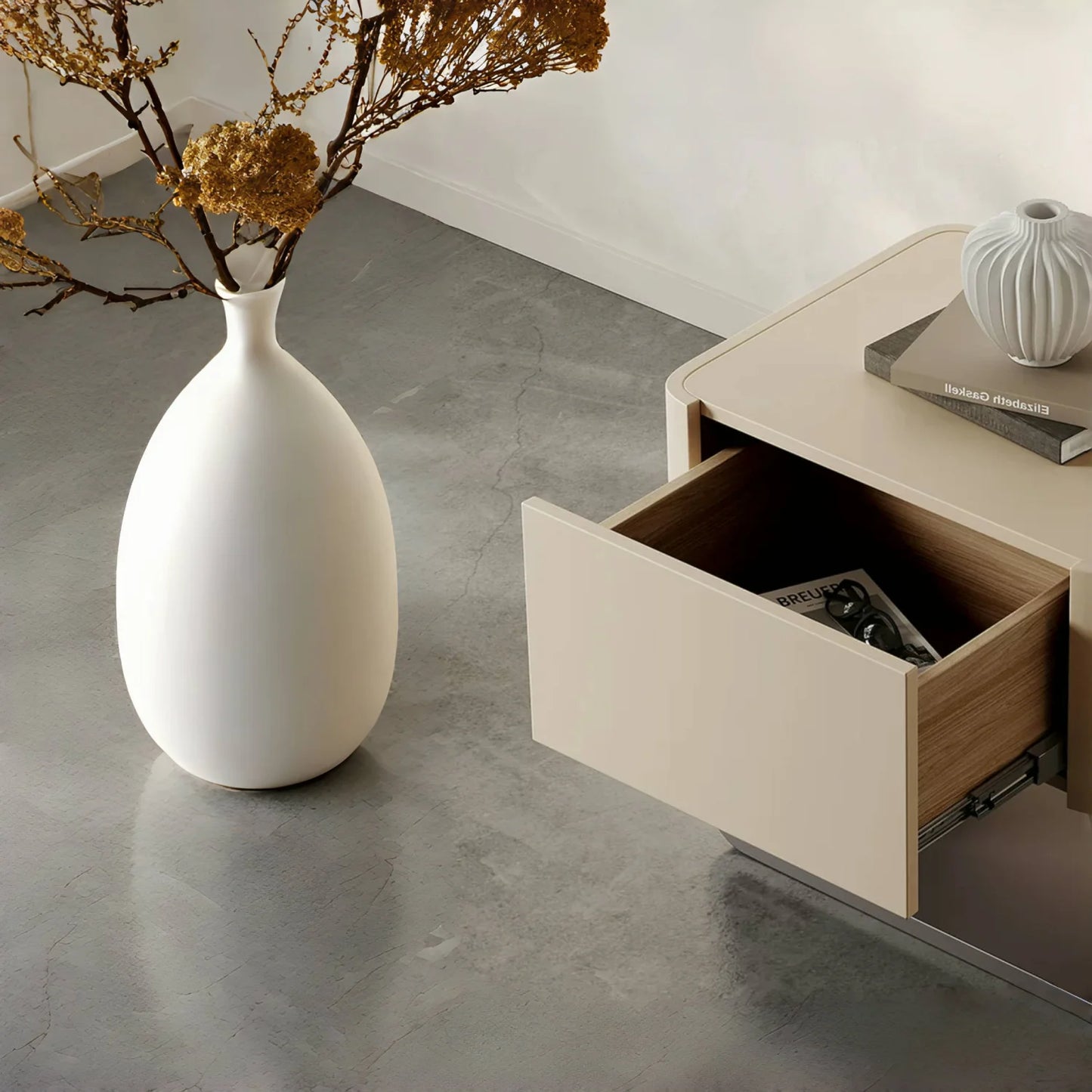 Creamy Italian Luxury Nightstand