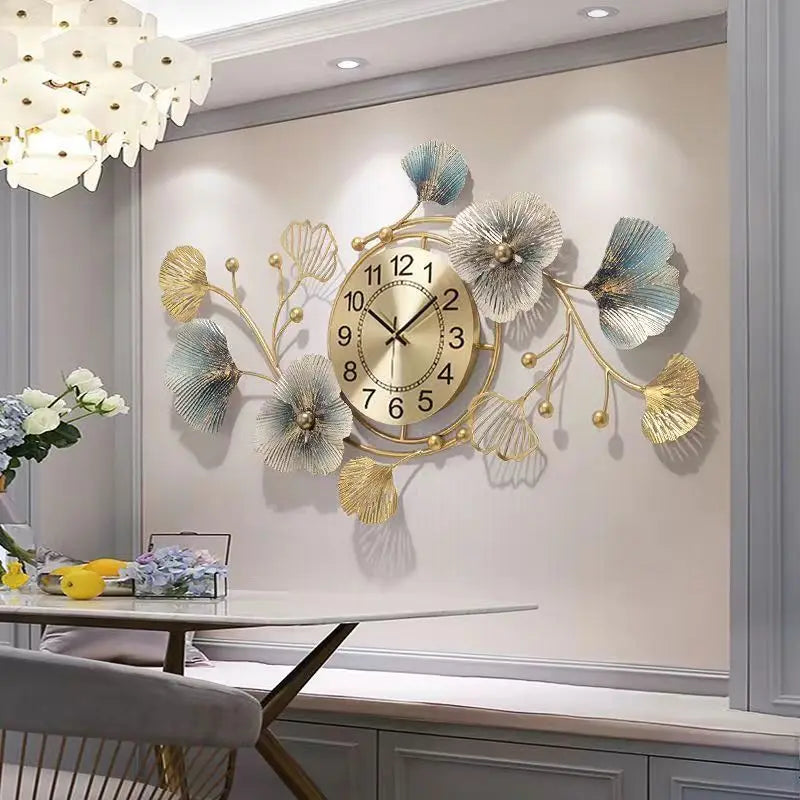 Ginkgo Leaf Art Design Wall Clock