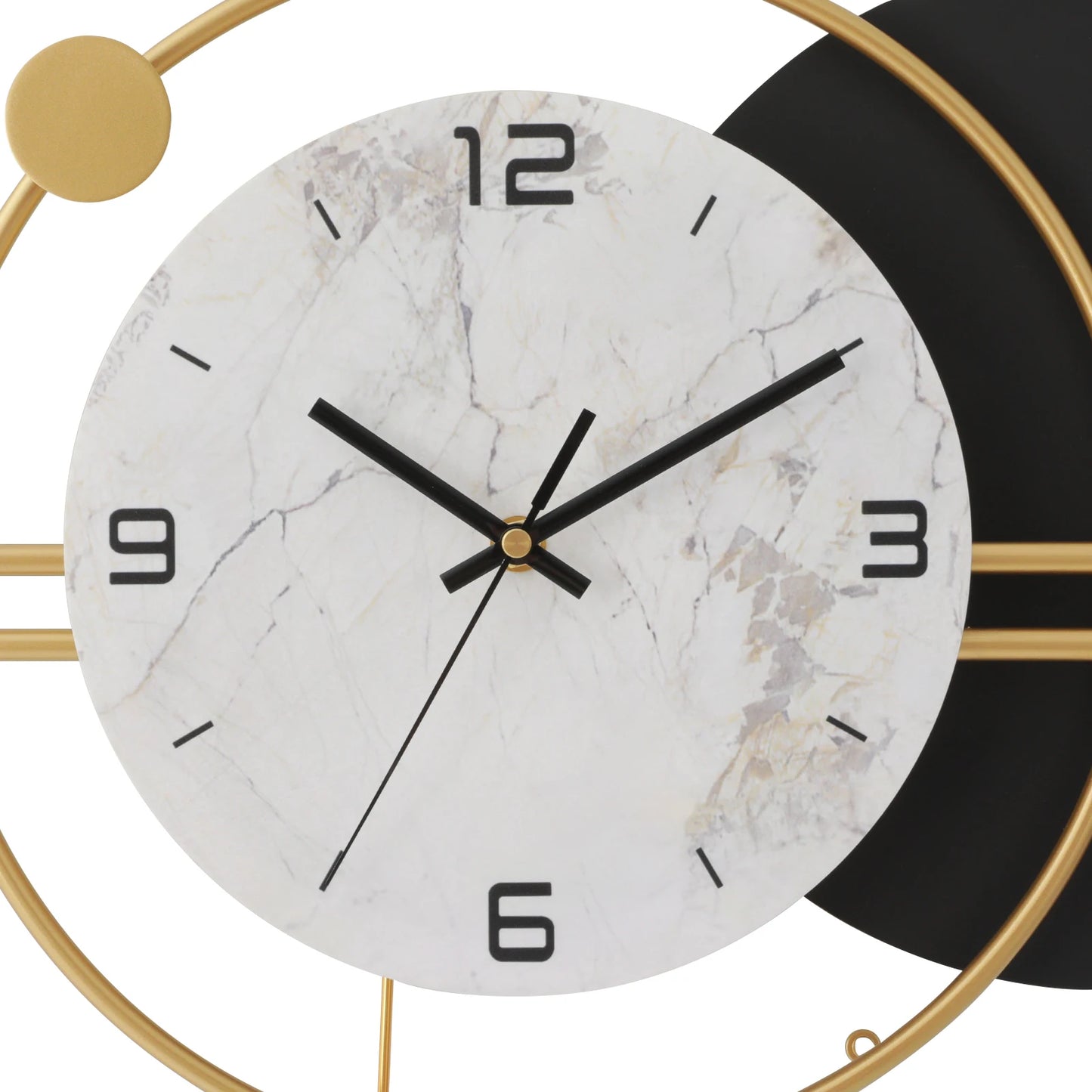 Wall Round Silent Non Ticking Metal Clock