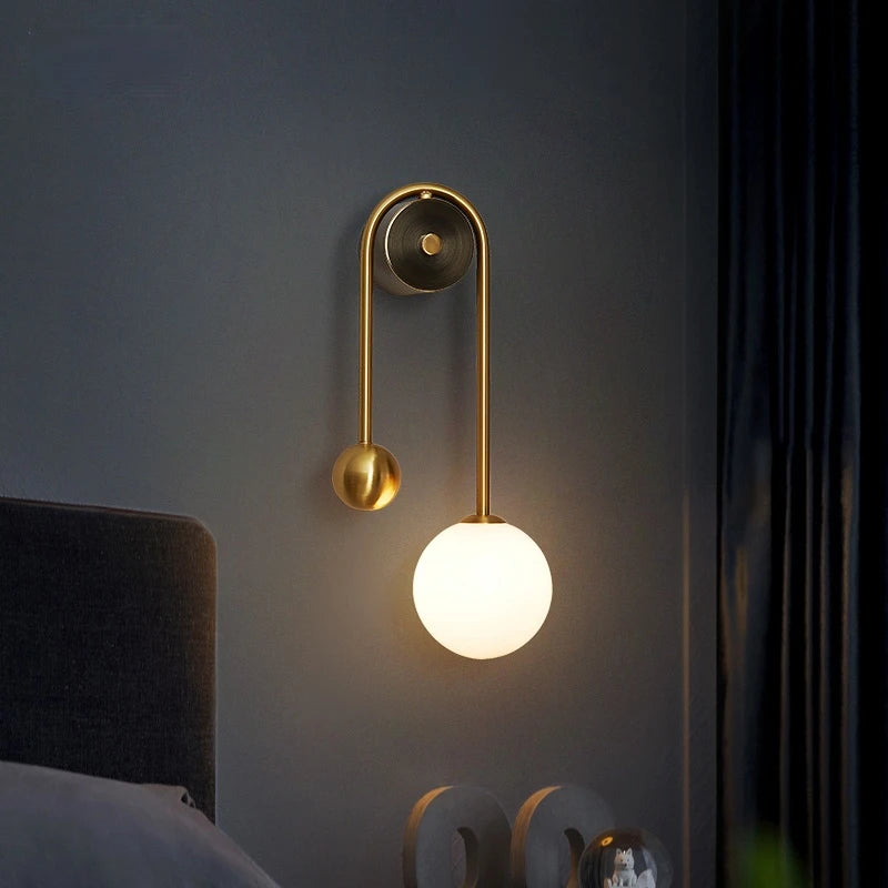 Modern Wall Lamp Glass Ball Lampshade LED
