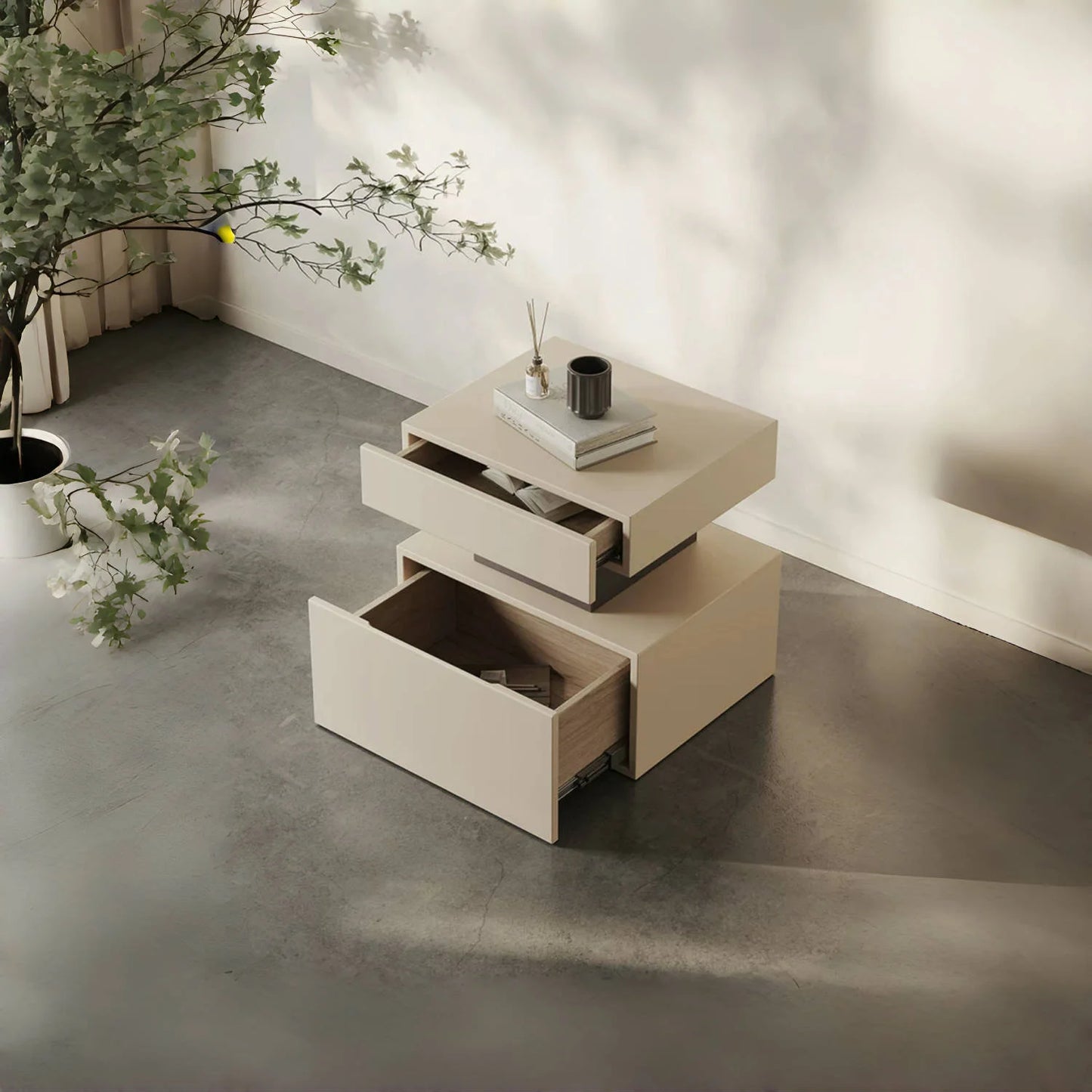 Creamy Italian Luxury Nightstand