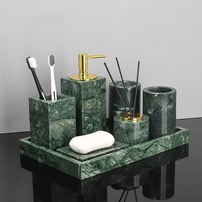 Green Natural Marble Bathroom Accessories