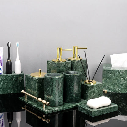 Green Natural Marble Bathroom Accessories