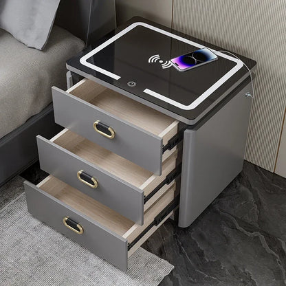 Charging Station With Safe Nightstands Storage