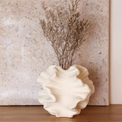 Bohemian Style White Ceramic Vase