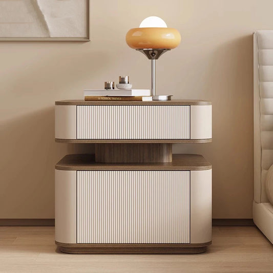 Minimalist Modern Aesthetic Bedside Table With Drawers