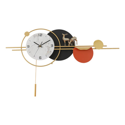 Wall Round Silent Non Ticking Metal Clock