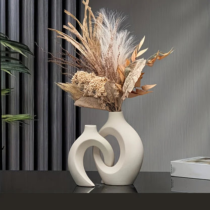 Hollow Nordic Modern Ceramic Vase Set Of 2