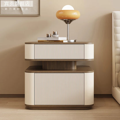 Minimalist Modern Aesthetic Bedside Table With Drawers