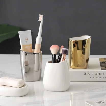 Golden Ceramic Bathroom Accessories