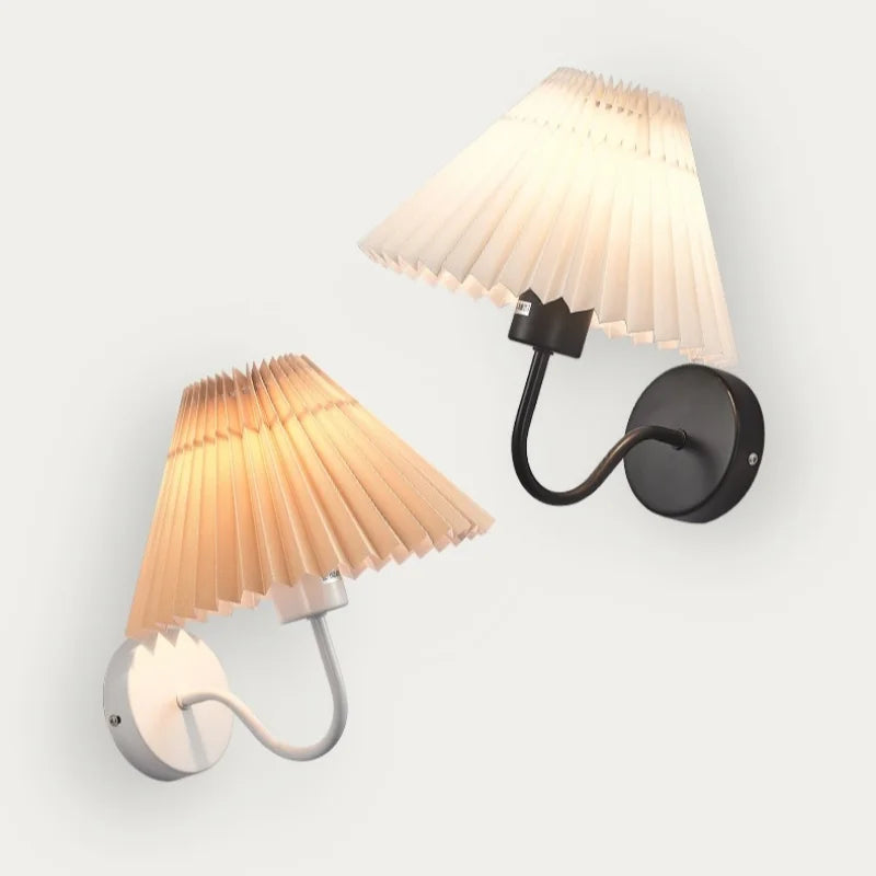 Nordic Retro Fan-Shaped Pleated Creative Wall Lamp