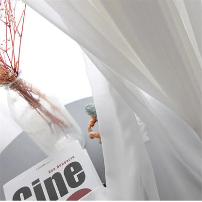 Modern Solid Tulle Window Curtains