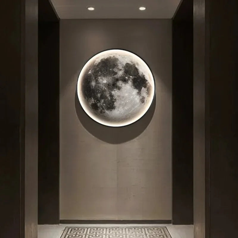 Modern Gray Moon LED Wall Lamp