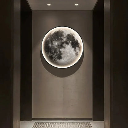 Modern Gray Moon LED Wall Lamp