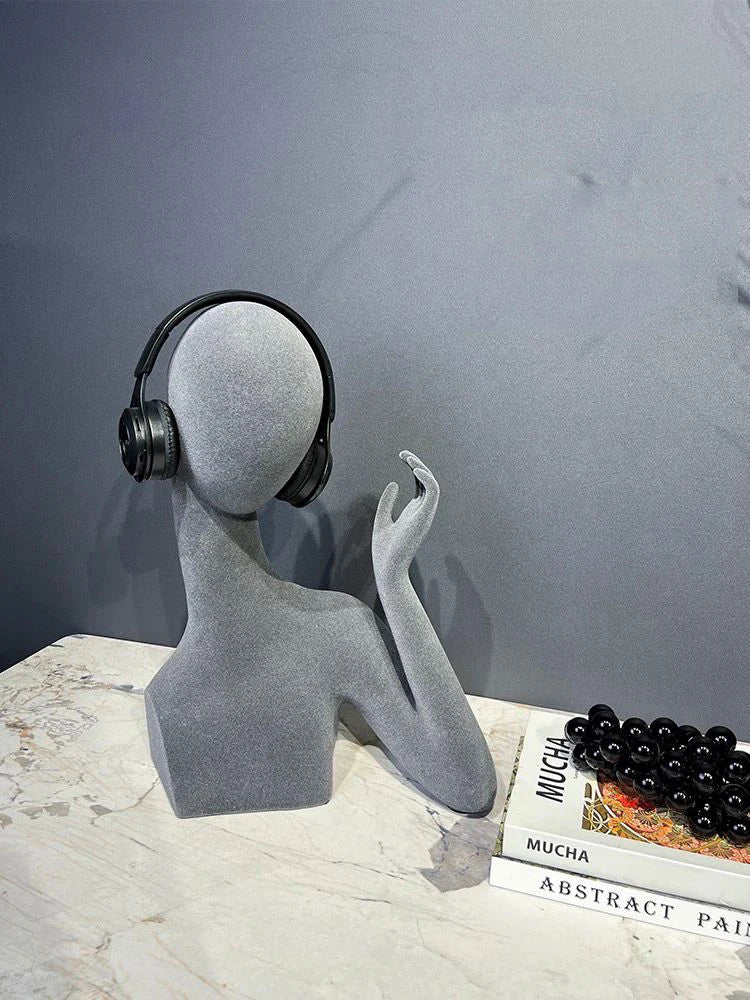 Luxury Abstract Character Wearing Headphones Action Figure