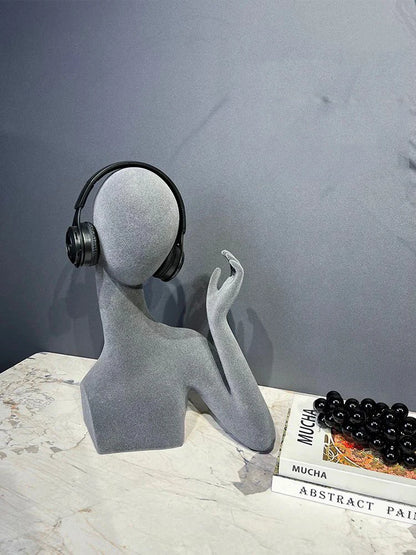 Luxury Abstract Character Wearing Headphones Action Figure