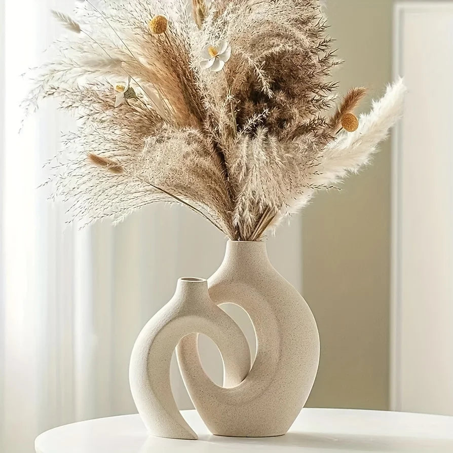 Hollow Nordic Modern Ceramic Vase Set Of 2
