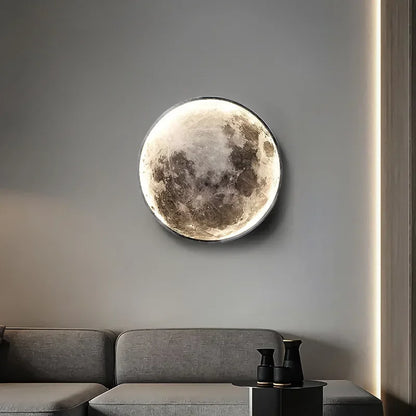 Modern Gray Moon LED Wall Lamp