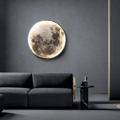 Modern Gray Moon LED Wall Lamp