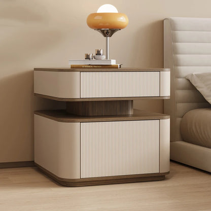 Minimalist Modern Aesthetic Bedside Table With Drawers
